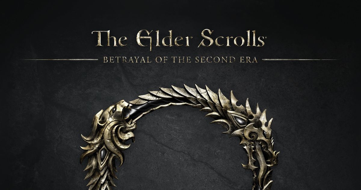Box art for The Elder Scrolls: Betrayal of the Second Era by Chip Theory Games, showing armored adventurers facing off against a shadowed enemy in a stone ruin